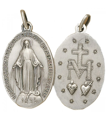 Petite Two Tone Miraculous Medal Necklace