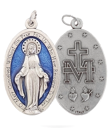 Men's Thin Border Miraculous Medal 